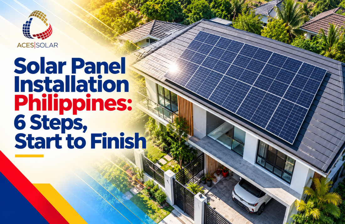 Solar panels installed on a residential home in the Philippines